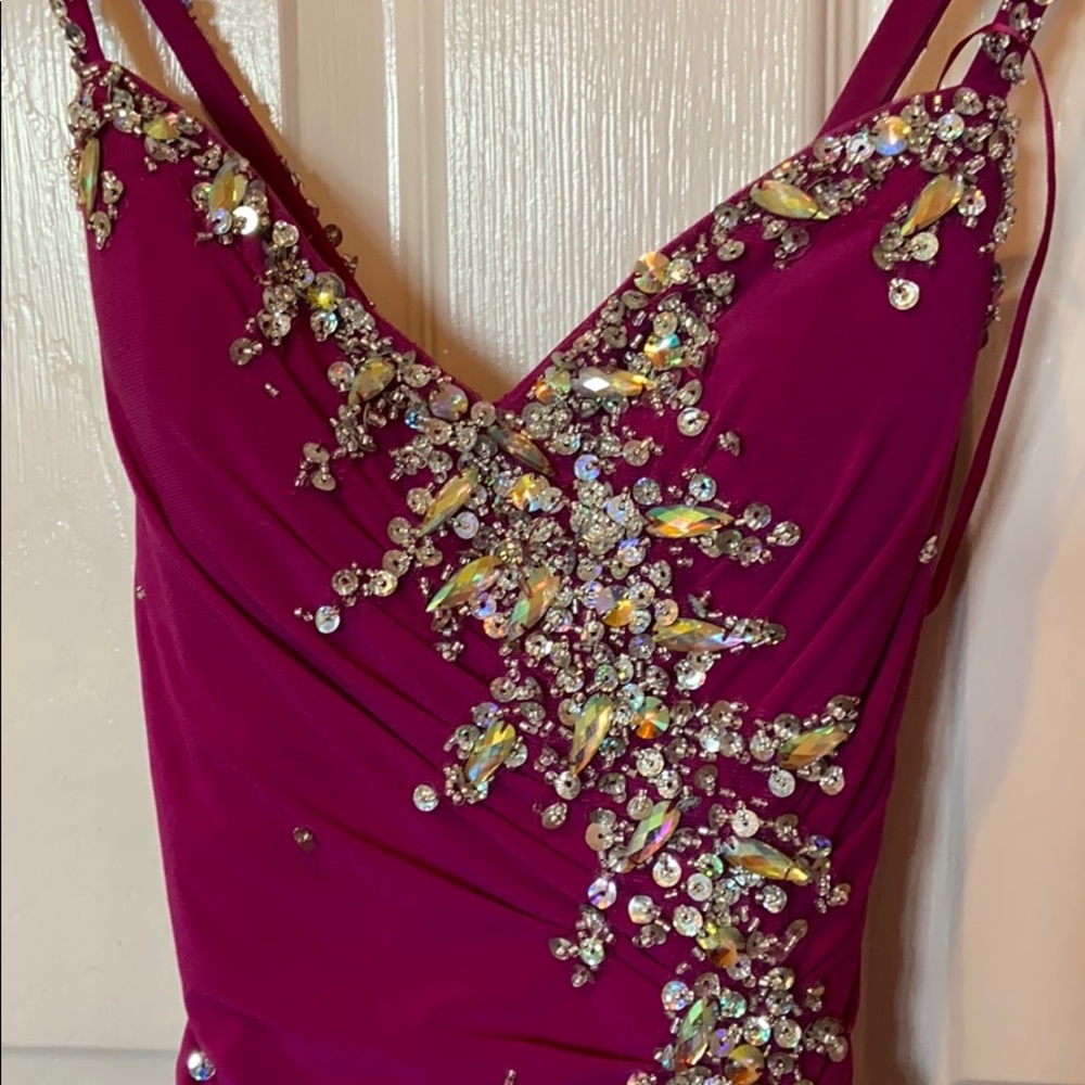 Bedazzled Fuchsia prom dress